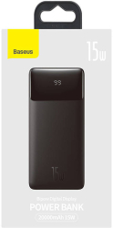 Incarcator portabil Baseus Bipow 20000mAh 2 porturi USB USB-C 15W negru 