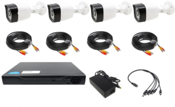 Kit Complet De 4 Camere De Supraveghere Destinate Pentru Exterior Full Hd Distanta Pe 30m 1080p Soft Gratuit Functie De Vizionare Live 