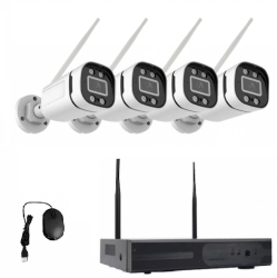 Kit Supraveghere Video HD KlaussTech CCTV Wireless cu 4 camere 