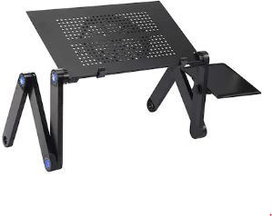 Masuta Laptop KlaussTech Regabila Inaltime 360 Grade Din Aluminiu Cu Sistem Ventilatie Tip Coller Pe Usb Stand Laptop Pliabil Cu Suport 