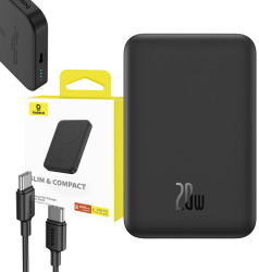 Mini powerbank magnetic Baseus 5000mah USB-C 20w negru 