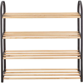 Pantofar Klausstech 4 Rafturi Dimensiune 64x18x64cm Stabilitate Si Durabilitate Ridicata Usor De Intretinut Negru/crem 