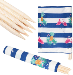 Paravan de plaja model flamingo - ananas 6 metri alb-albastru 