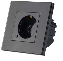 Priza Smart Wi-Fi 16A cu Rama Sticla Neagra 