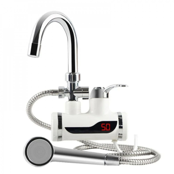 Robinet Electric Klausstech De Perete Instant Water Pentru Incalzit Apa Cu Dus Furtun + Para Afisaj Temperatura Lcd Putere 3 Kw Ap 