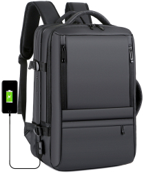 Rucsac Calatorie pentru Laptop Extensibil Multifunctional Impermeabil port USB 40 L Negru denim OBRALIX® 