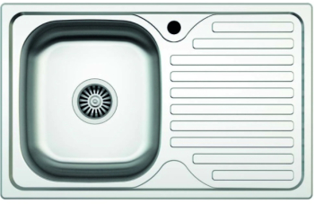 Set Chiuveta Klausstech De Bucatarie Inox Anticalcar Cuva Pe Stanga Dimensiuni 43.5x76 Cm Grosime 0.6 Mm Finisaj Texturat Si Racord Sc