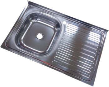 Set Chiuveta Klausstech De Bucatarie Inox Dimensiune 80x50 Si Sifon De Scurgere Cu Ventil Argintiu 