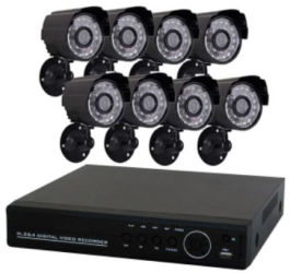 Sistem de supraveghere CCTV cu 8 camere DVR inclus vizionare smartphone alimentare 220 Volti 