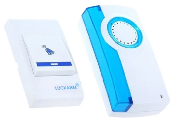 Sonerie Wireless cu lumini si telecomanda alb cu albastru 