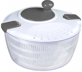 Uscator de salata Klausstech din Plastic fara BPA cu centrifuga Capacitate 3 L 16 5 x 25 cm Culoare Alb/Gri 