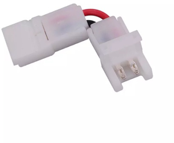 Conector LED banda 8mm forma L unghi drept. 