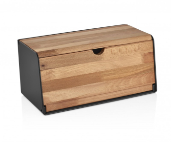 Cutie Depozitare Pentru Paine Din Lemn Si Plastic Dimensiuni 38.80 X 16.80 X 18 Cm Intretinere Simpla Curatare Usoara Maro 