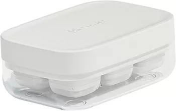 Forma pentru gheata cu presa Cyrax din silicon alimentar 6 cuburi caserola pentru depozitare usor de folosit si curatat 10.5 x 7.5 x 4. 