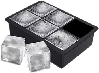 Forma pentru Gheata Cyrax 6 Forme Patrate cu Capac din Silicon 17 x 12 x 6 cm Negru 