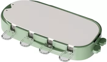 Forma pentru inghetata Cyrax 4 compartimente forme cu animalute materialsilicon si ABS 21 x 12.8 x 3cm verde 
