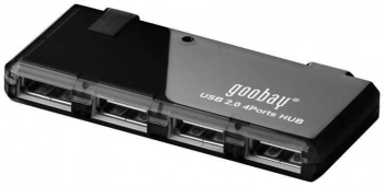 Hub Mini USB Cu 4 Porturi 4 X USB 2.0 Negru Goobay 