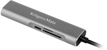 Hub USB Tip C 5 Porturi HDMI USB 3.0 Carduri SD Micro SD Argintiu
