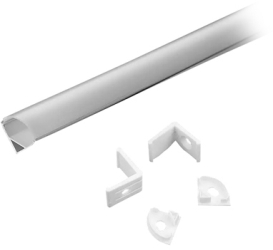Kit montaj aluminiu banda LED 2m 15.8 x 15.8mm alb