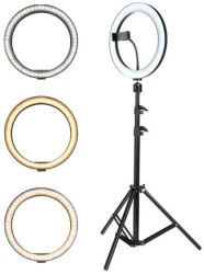 Lampa Circulara Klausstech Diametru 30cm / 12inch Lumina Naturala / Rece / Calda Conectare Usb Reglaj Intensitate Suport Telefon Trepie