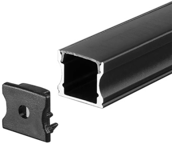 Profil aluminiu banda LED 2m negru - dimensiuni si greutate 