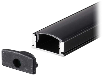 Profil aluminiu banda led neagra 2m 17.4x7mm 