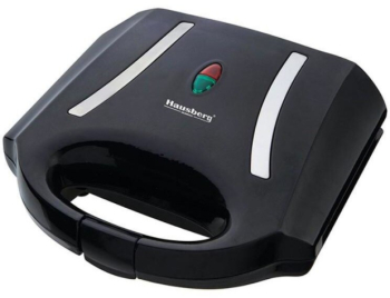 Sandwich-maker Clasic Putere 750w Maner Izolat Termic Sistem De Blocare 2 Lumini Led Compact Si Ergonomic Negru 