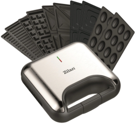 Sandwich-maker Putere 800w 5 Placi Grill Lumina Led Depozitare Pe Verticala Picioare Antiaderente Protectie Supraincalzire Placi Pent 