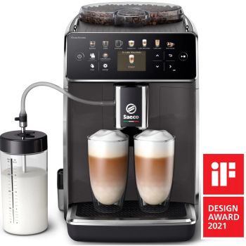Espressor automat Saeco GranAroma SM6580/10 sistem de lapte Latte Duo 14 bauturi ecran TFT color 4 profiluri utilizator filtru AquaClean 