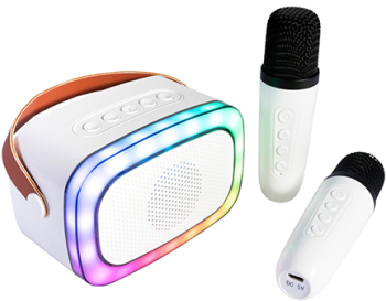 Boxa Karaoke portabila cu 2 microfoane si conectivitate Bluetooth/USB/TWS. 