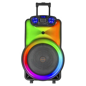 Boxa Portabila Tip Troler Putere 1500W AUX USB BT Lumini Disco Negru 