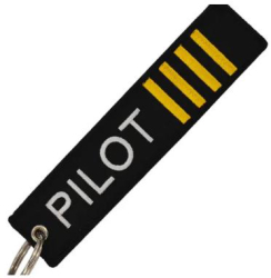 Breloc Pilot Negru din Piele 