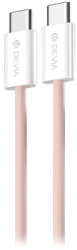 Cablu de incarcare rapid USB-C - USB-C 1 metru 60W 3A culoare roz. 