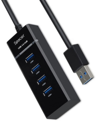 HUB extern SPACER porturi USB USB 3.0 x 4 conectare prin USB3.0 cablu 15cm lungime 