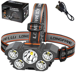 Lanterna de cap LED cu 5 diode senzor de miscare 4 moduri de iluminare Lean 21016