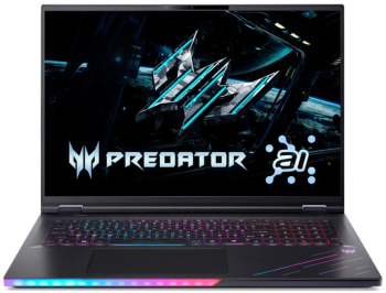 Laptop Acer Gaming Predator Helios 18 AI PH18-73-90KW 18 Inch 45.72 cm WQXGA Mini LED 250Hz IPS Display non-glare 2560 x 1600 16 10 