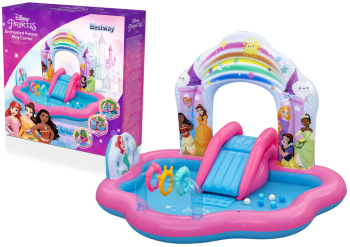 Loc de joaca gonflabil Bestway Disney Princess Enchanted Palace 221 x 193 x 140 cm 160 l Lean 22597