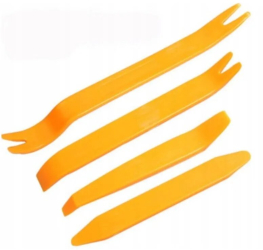 Set 4 piese demontare tapiterie sau elemente de interior auto plastic portocaliu 