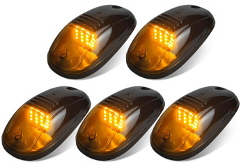 Set 5 Lampi Auto LED pentru Plafon Interior Alimentare 12V cu Kit de Montare Culoare Galben 
