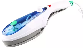 Aparat de calcat vertical cu aburi si perie pentru curatat 800W Culoare - alb/albastru 