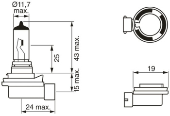 Bec 12V H8 35W Pure Light Bosch 