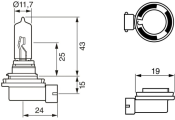 Bec 12V H9 65W Pure Light Bosch 