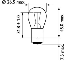 Bec Camion 24V P21W Ba15S Set 10 Buc Philips 