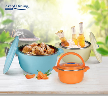 Boluri & Cutii alimente SET 3 CASEROLE TERMICE 2+4+6L BELLY BLUE 