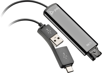 Casti audio Poly DA75 USB to QD Black Adapter TAA 