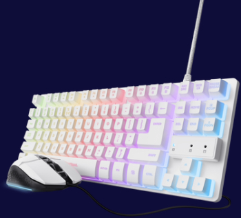 Kit mouse tastatura Kit Trust Wireless GXT 798W 2-in-1 alb 
