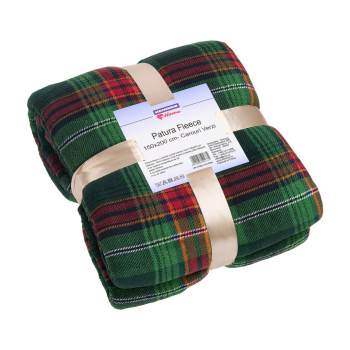 Paturi si Cuverturi PATURA FLEECE150X200 CM- CAROURI VERZI 