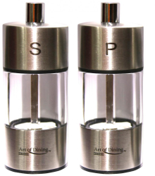 Rasnite & dozatoare condimente SET 2 RASNITE SARE & PIPER INOX 9 CM 