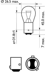 Set 2 Becuri Stop Frana P21/4W 12V Blister Philips 
