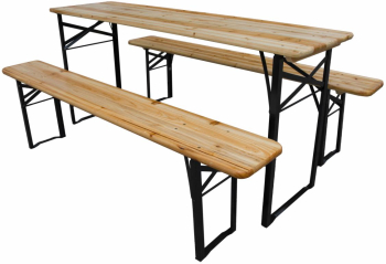 Seturi de mobilier HR SET MASA CU 2 BANCI LEMN PLIABILE 